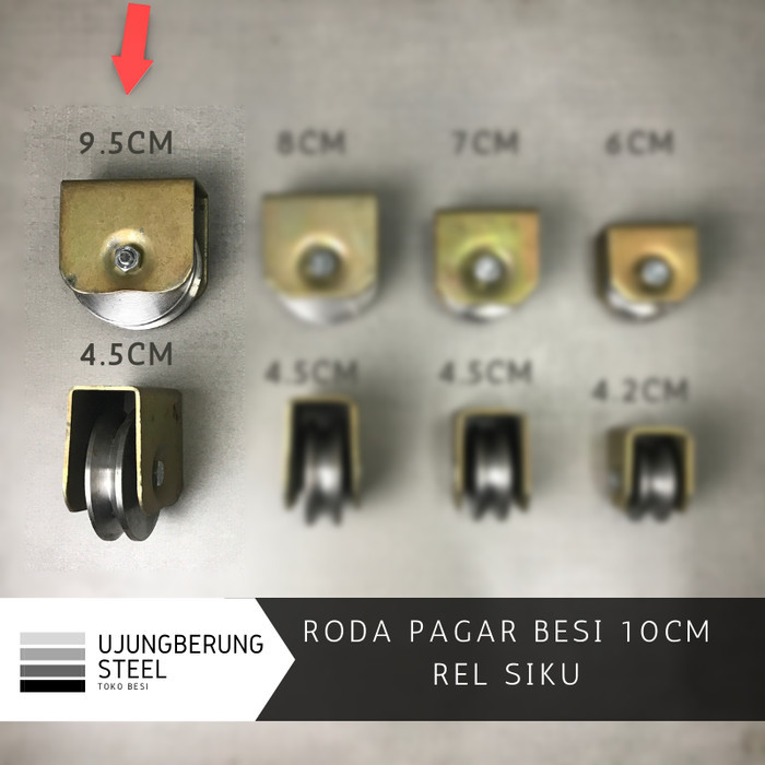 Roda Pagar Besi 10Cm - Rel Siku (Bh) Promo