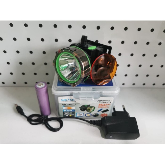 Promo Promo Big Sale Senter Kepala Mikachi 25Watt Baterai Lepas Dimer W5B3