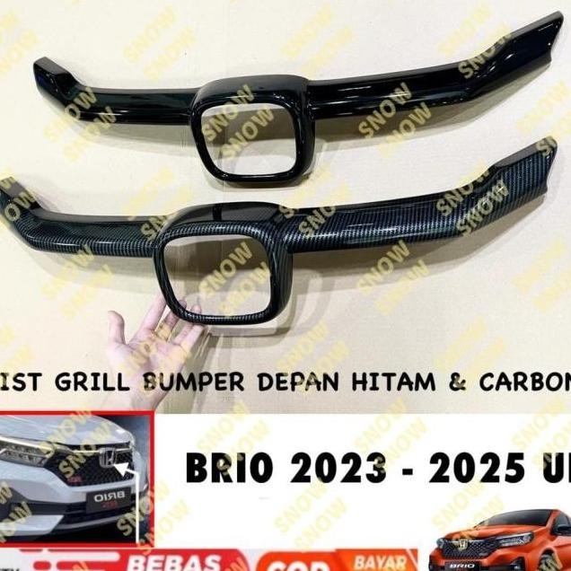 Grill Bumper Depan Cover Brio 2023 2024 2025 Rs Satya Hitam Carbon Barangbaru