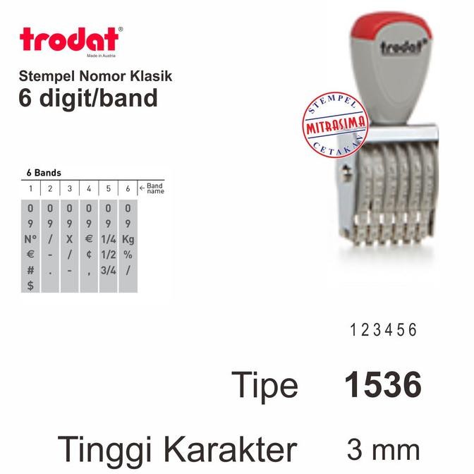 

Sale Stempel Klasik Nomor Merk Trodat 6 Digit