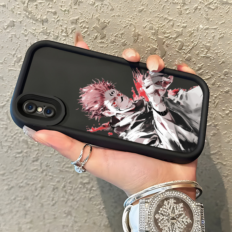 Casing Hp Untuk iPhone X Xr Xs Max Case Casing Cesing pola pria berbulu merah Kesing Silikon lunak K