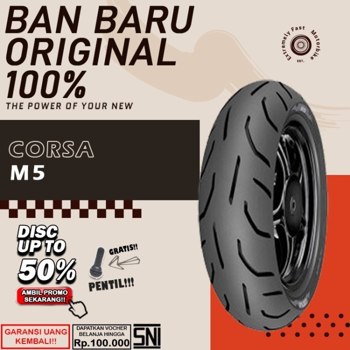 Ban Motor Matic Tubles Ring 12 Corsa M5 Ban Depan Belakang Motor Scoopy Fazzio Vespa Tubless Ring 12