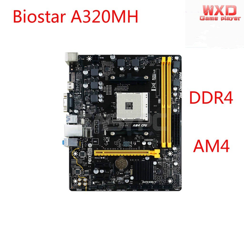 Motherboard Biostar A320MH Soket Am4 Ddr4 Bekas DDR4 - Mendukung Soket AMD AM4 untuk Gen ke-3, ke-2,