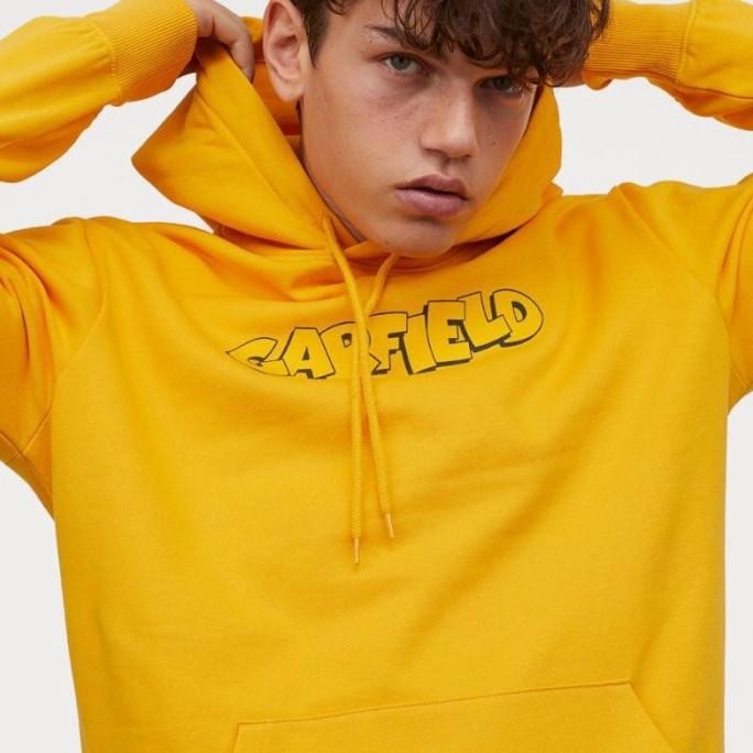 New | Promo (Best Seller) Hoodie H&M Garfield Yellow Fulltag Original Murah