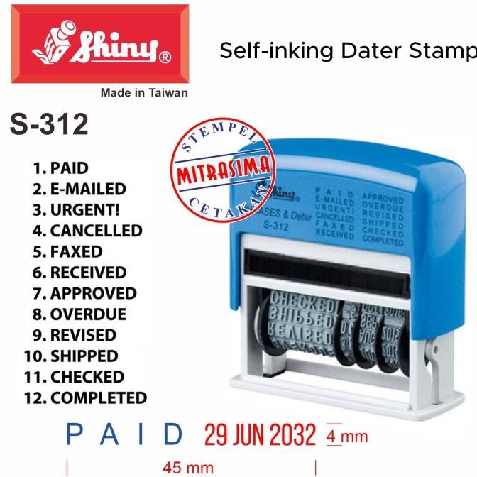 

Sale Stempel Shiny S-312 ( Phrase Dater Aneka Tulisan S312 Tipe S 312 )