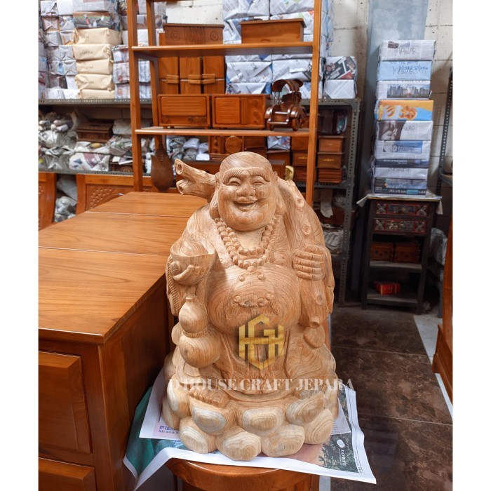 Sani - Patung Budha Kayu Jati Solid