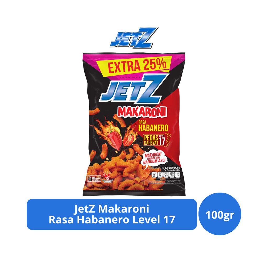 

JetZ Makaroni Rasa Habanero Pedas Dahsyat Level 17 100gr