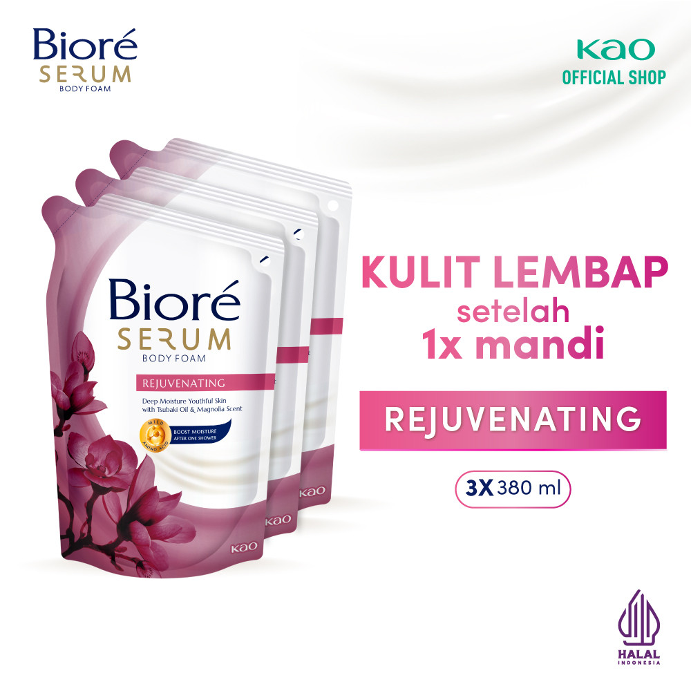 Biore Serum Sabun Mandi Cair Rejuvenating 380ml Triplepack