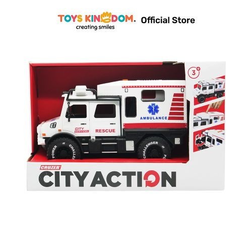 Wan - Toys Kingdom Cruzer 1:16 City Action Friction Ambulance Toys Kids Toy Mainan Anak