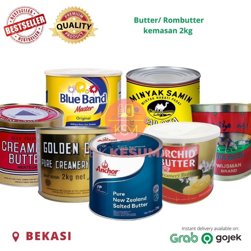 

TERLENGKAP! Butter Wisman/ Orchid/ Golden churn/ Anchor/ Minyak Samin/ Blueband kemasan besar 2kg