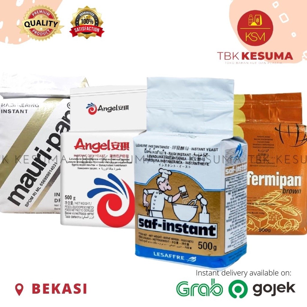 

TERLENGKAP! Ragi kering instan 500gr/ fermipan mauripan saf instant angel dry