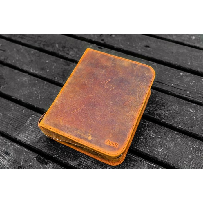 

GALEN LEATHER Leather Zippered 40 Slots Pen Case