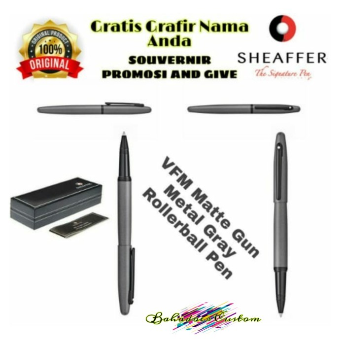 

PULPEN SHEAFFER ORIGINAL MATTE GRAY ROLLERBALL GRATIS GRAFIR NAMA ANDA
