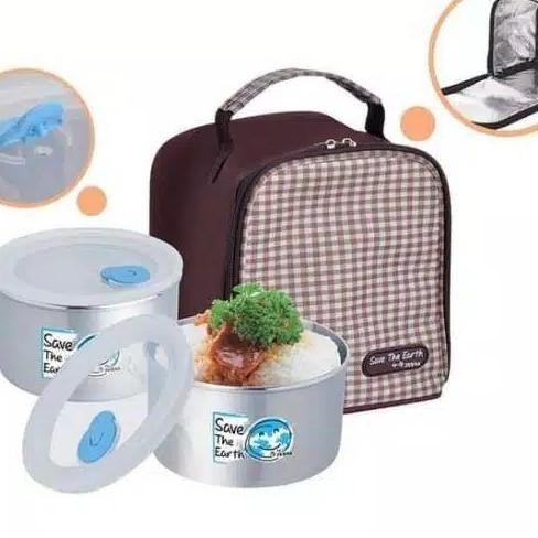 Lunch Box Stainless Steel Zebra 12Cm 110430 - Rantang - Kotak Makan