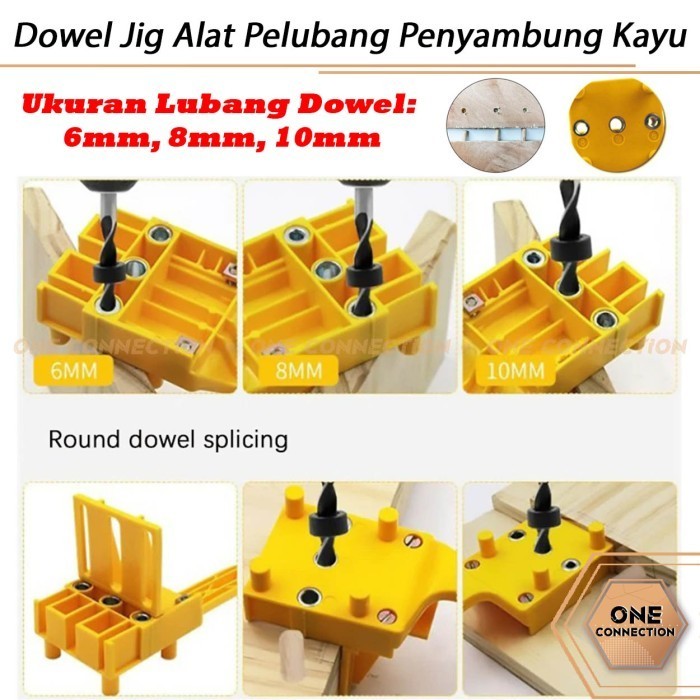 Dowel Jig Alat Pelubang Dowel Penyambung Kayu Papan Kayu Plywood Drill