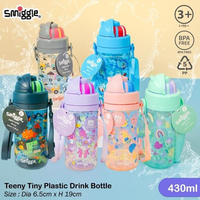 BOTOL SEDOT TALI PANJANG SMIGGLE UNICORN SHARK DINO 430 ML/BOTOL ANAK BOTOL MINUM TUMBLER TUMBLR TEM