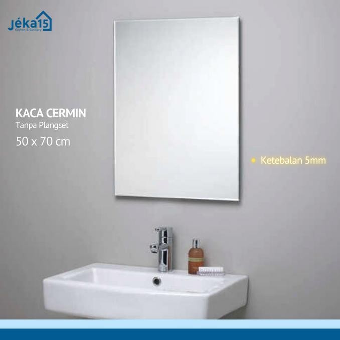 KACA CERMIN Kamar Mandi Besar ASAHI 5ML UKURAN 50X70 BEVEL PERSEGI