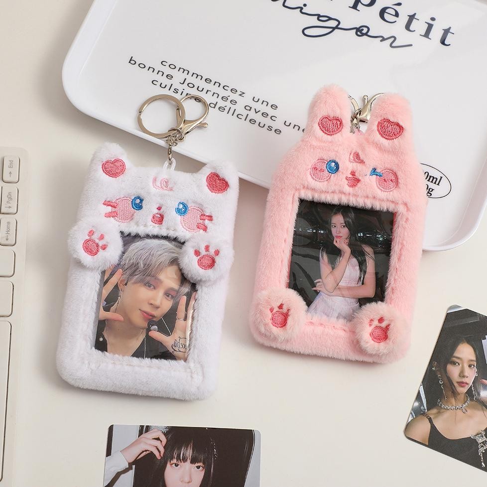 

rf-45 Photocard Holder Keychain Gantungan PC Card Holder Boneka Bulu Kpop Original