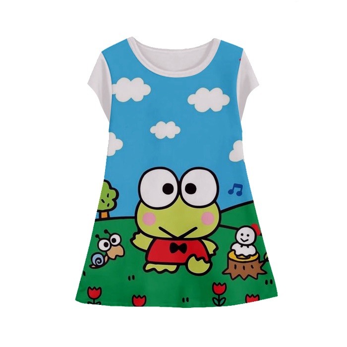 Baju Dress Anak Perempuan Keroppi v2 Tunik Anak Wanita Keroppi-2 Umur 1-12 Tahun