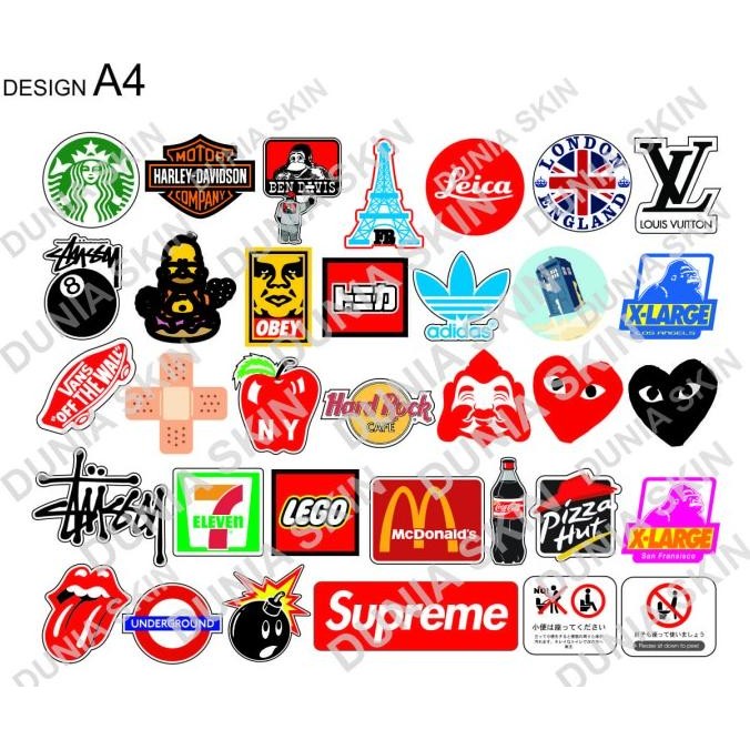 

Travel Label Sticker Koper Rimowa Design A4 Premium Famous Logo 34 PCS