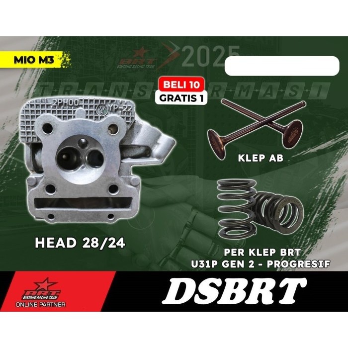 Diskon HEAD BRT Porting CNC 28 24 MIO M3 MIO Z MIO S XRIDE FINO SOUL GT 125