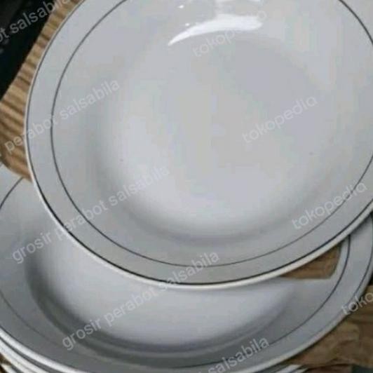 1 Lusin Piring Makan Kerak Putih Lismas 9 Dim Sund