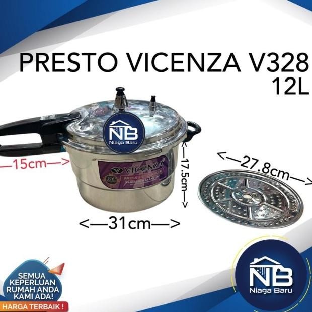 Panci Presto Vicenza 12 Liter V 328 Pressure Cooker Vicenza