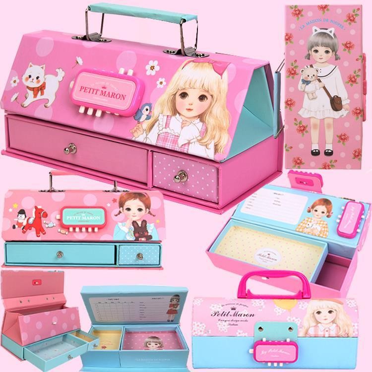 

Kotak Pensil Anak Perempuan, Kotak Pensil dengan Kunci Kata Sandi Multifungsi