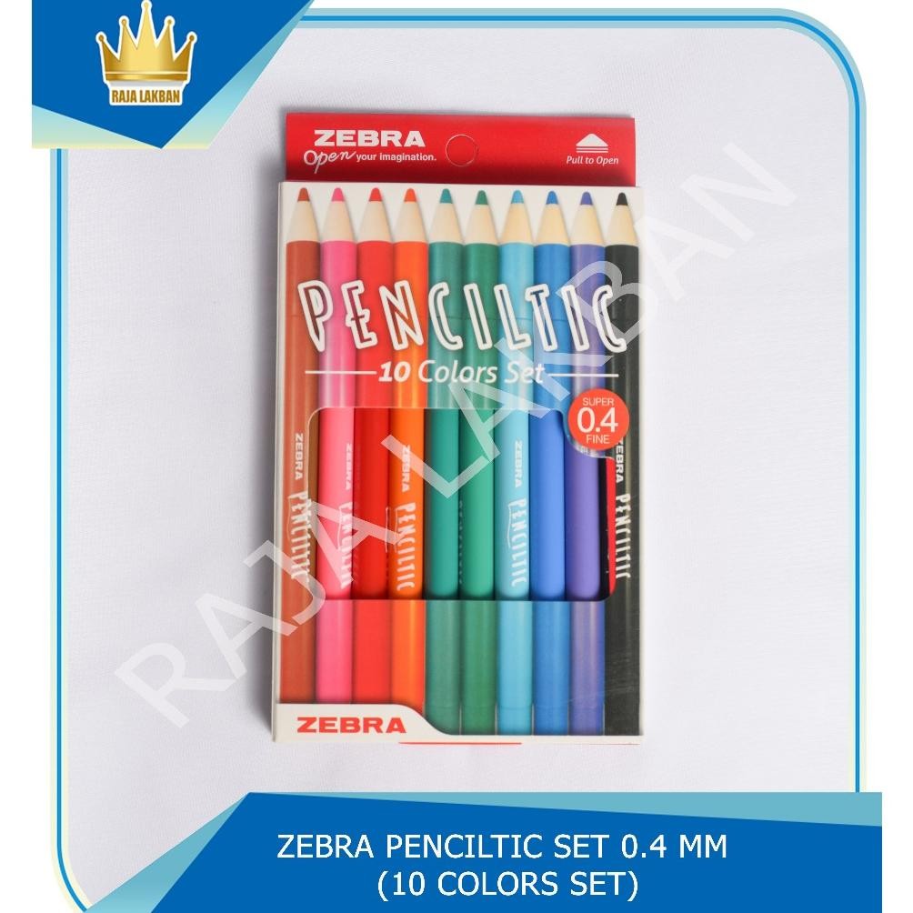 

Set Pensil Warna Zebra Penciltic/ Pena Fineliner Zebra/ Pensil Warna Menggambar/ Tinta Semi Gel/ 0.4 mm/ Set 10 Warna