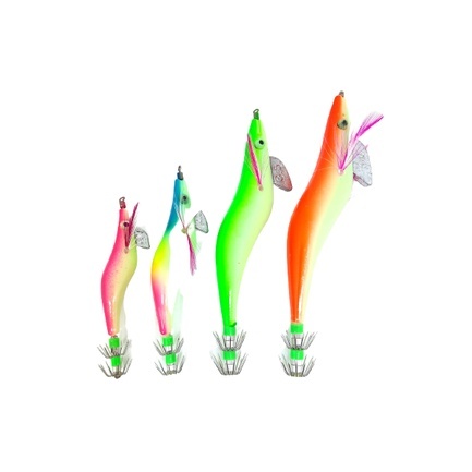 murah umpan pancing cumi squid jig luminous bentuk udang dengan kail tajam glowing premium