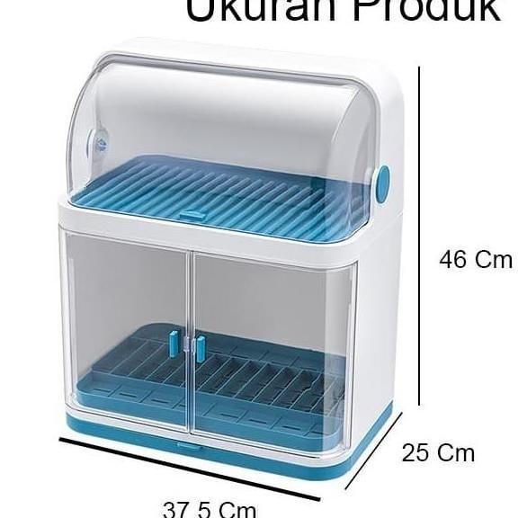 Rak Tempat Piring Tutup Drainer Rak Dish Gering Piring Serbaguna -