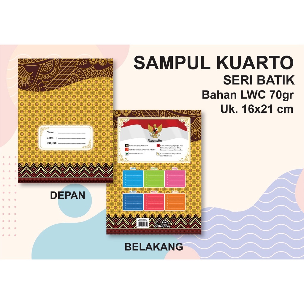 

[1PAK] 20 LEMBAR SAMPUL BUKU FANCY KARAKTER MOMO GIRL KWARTO BOXY QUARTO motif BATIK MARBLE COKLAT