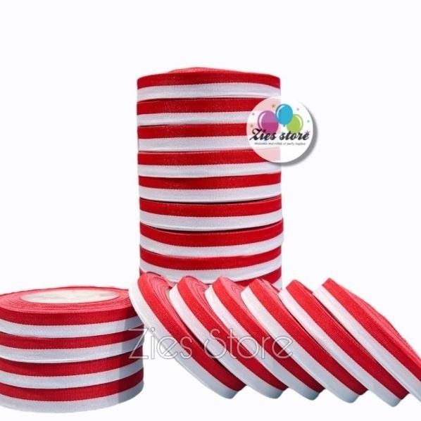 

1 Pa Isi 10 Pita Satin Merah Putih 0,5 Inch / Pita Merah Putih 1,27 Cm