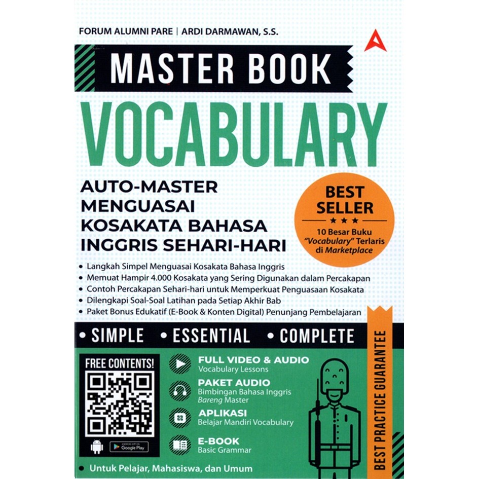 Gramedia Cirebon  - MASTER BOOK VOCABULARY AUTO MASTER MENGUASAI KOSAKATA BAHASA INGGRIS SEHARI-HARI