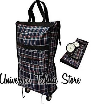 TROLLEY Tas Trolley Belanja Lipat Festival 2 Roda