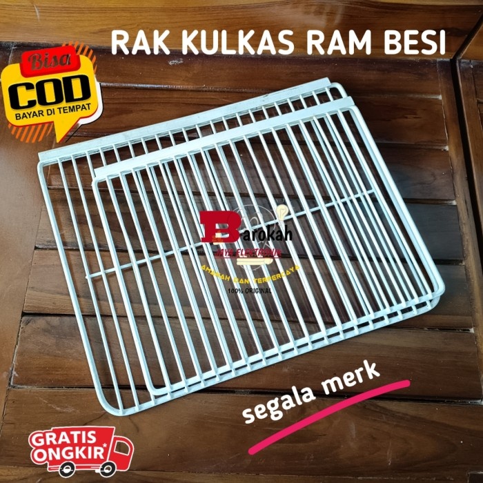 RAK KULKAS 1 PINTU DAN 2 PINTU RAM BESI ORIGINAL BEKAS