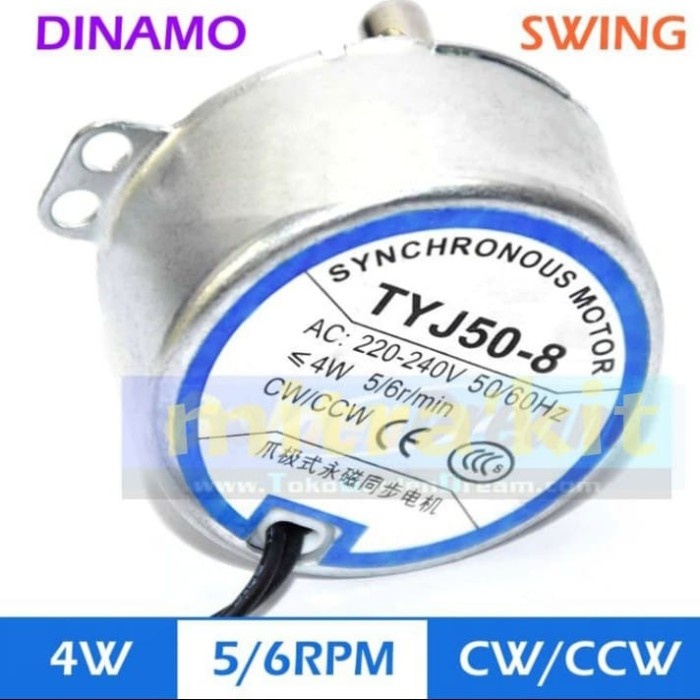 SYNHRONOUS MOTOR TYJ50-8 4W 5/6RPM AC220V DINAMO SYNHRONOUS 5/6RPM