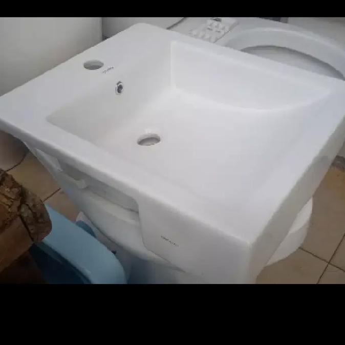 Wastafel Cuci Tangan Toto Lw642J Fullset / Bak Cuci Tangan Toto  Ready