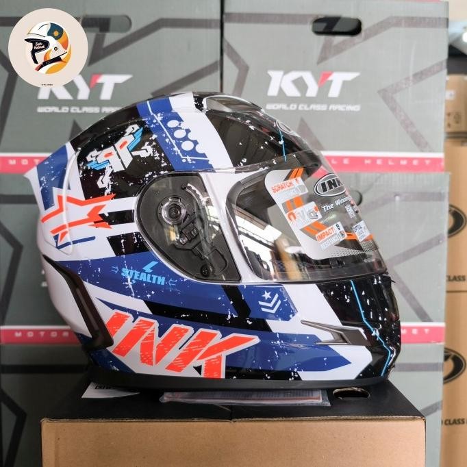 Baru | Helm Full Face Ink Stealth Tactic Double Visor Original Motif Corak