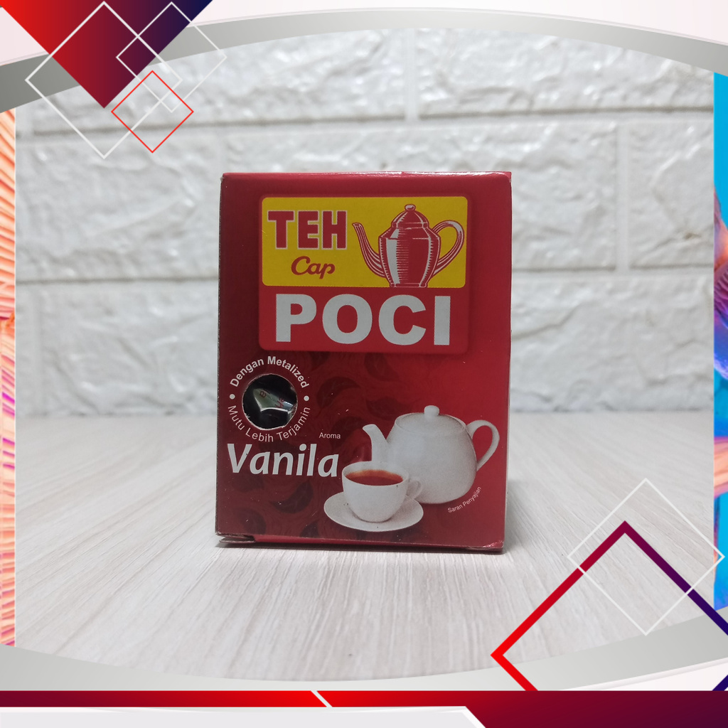 

Teh Cap Poci Bubuk Aroma Vanila 50gr .