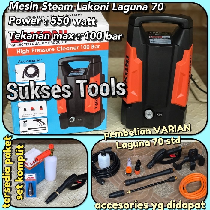 Terbaru Laguna 70 + Nozzle Cuci Snow Wash Mesin Steam Lakoni Jet Cleaner