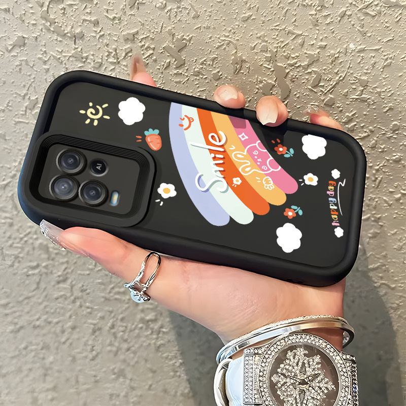 Casing Hp OPPO A54 Case Casing HP pelindung  Cesing Softcase Silikon Kasing pola pelangi Kartun Kesi