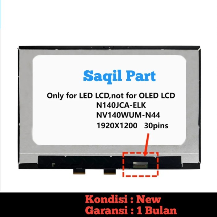 LCD LED LAYAR ASUS VIVOBOOK S FLIP 14 TN3402 TN3402Q TN3402QA TN3402YA 1920X1200