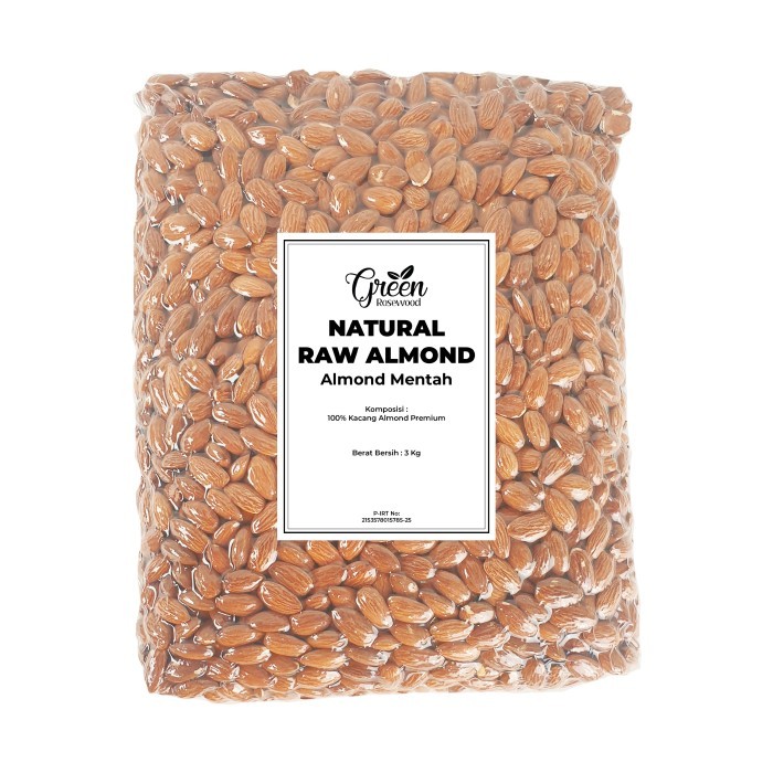 

KACANG ALMOND MENTAH UTUH 3 KG PREMIUM - NATURAL RAW ALMOND WHOLE 3000