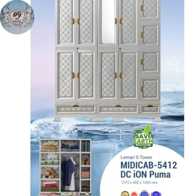 Lemari Pakaian Plastik Napolly Gantung Kaca