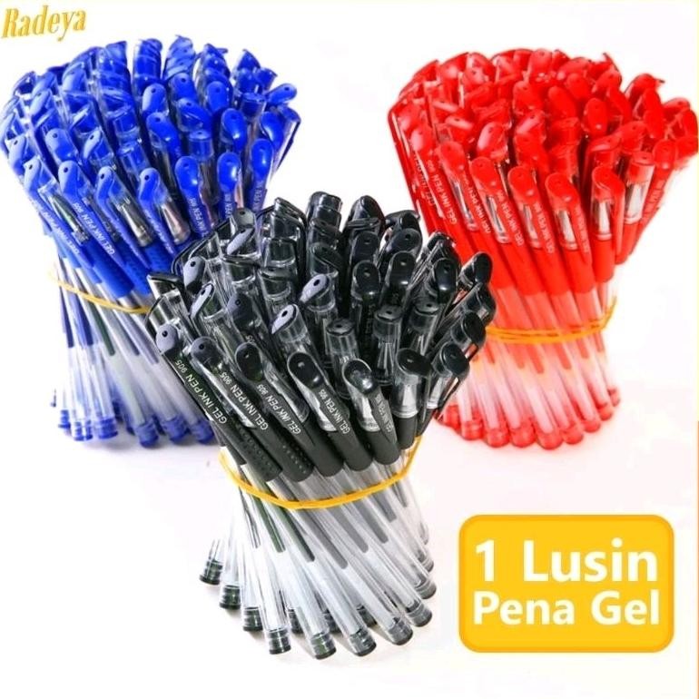 

RADEYA Pulpen 1 Lusin Isi 12 Pcs Gel 0.5 mm Bisa Diisi Ulang Balpoint Tinta Gel Import Murah