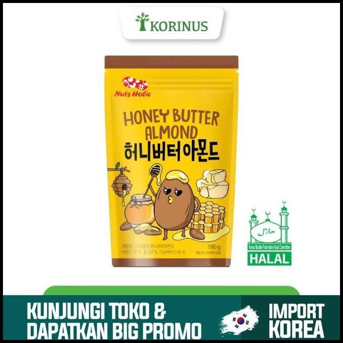 

Nuts Holic Honey Butter Almond | Kacang Almond Lapis Madu 180Gr