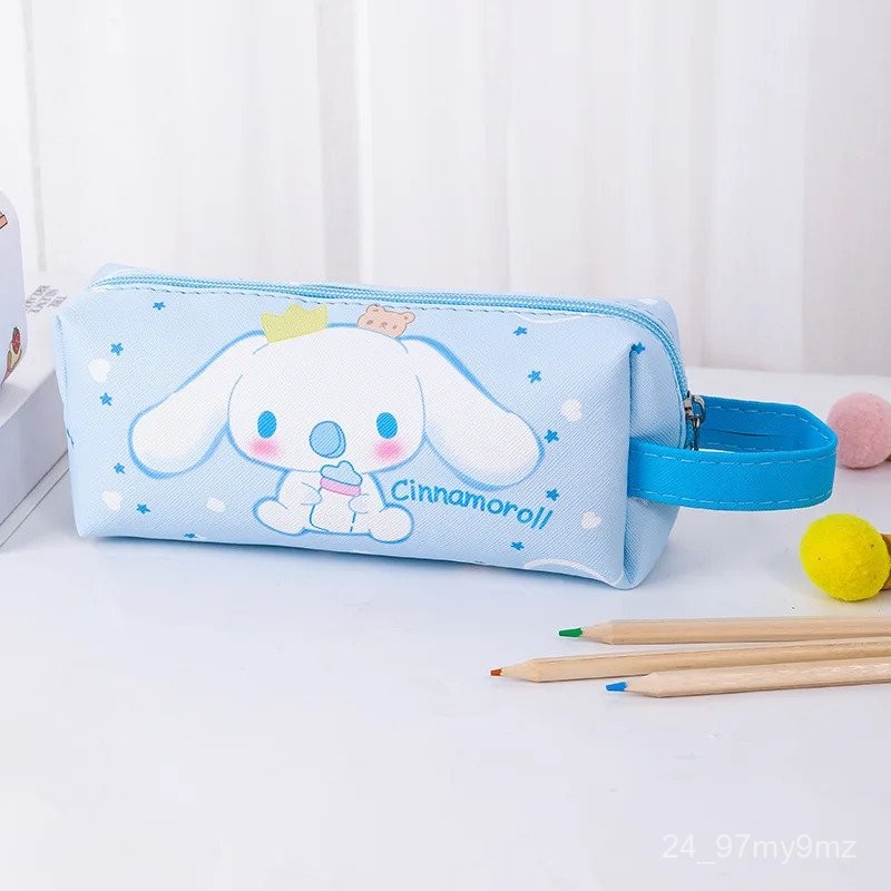 

Kuromi Cinnamoroll PU Pencil Case, Hello Kitty Multifunctional Waterproof Stationery Bag, With Handle Hand Carry Storage Bag OXK3