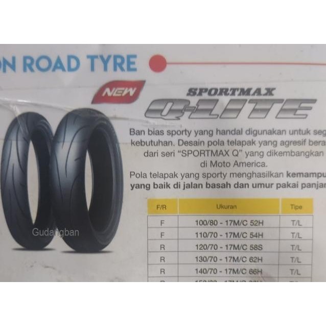 Dunlop Sportmax Qlite 120 70 17 Ban Luar Motor Tubeless Free Til