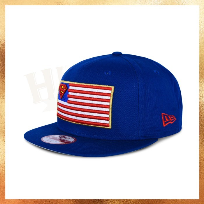 Produk Ready Topi New Era Superman USA Flag Logo 9FIFTY Blue Snapback 100% Original